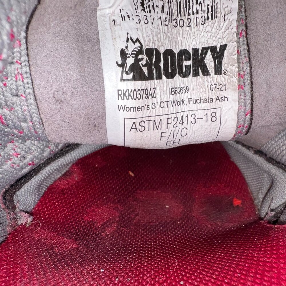 Rocky Composite Toe Slip Oil Resistant Work Shoes Womens Size 7.5M Gray Pink - Picture 5 of 16